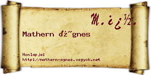 Mathern Ágnes névjegykártya